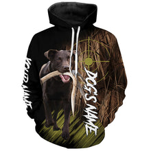 Load image into Gallery viewer, Chocolate Labrador Retriever Custom Name Hunting Dog Shirts for Hunter, Gifts for Hunters FSD4552