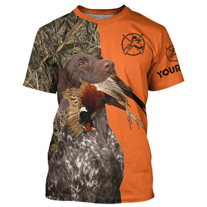 Pheasant hunting with liver roan gsp German Shorthaired Pointer Customize Name full printing Shirts FSD3762