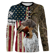 Load image into Gallery viewer, Pheasant Hunting With Dog German Shorthaired Pointer American Flag Full Printing Shirts, Hoodie FSD3090