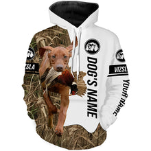 Load image into Gallery viewer, Pheasant Hunting with Vizsla Dog Custom Name Camo Full Printing Shirts, Vizsla Hunting Partner - FSD2769
