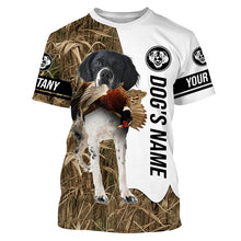 Load image into Gallery viewer, Pheasant Hunting with Brittany (black and white) Gun Dog Custom Name Camo Full Printing Shirts FSD3653