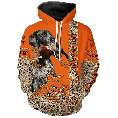 Black Roan GSP Dog Pheasant Hunting Blaze Orange Hunting Shirts for Hunter, Bird Hunters FSD4159