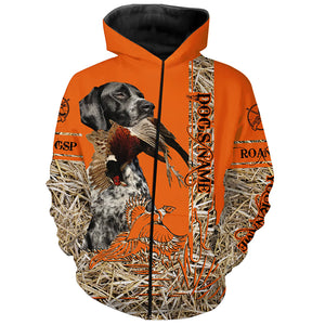 Black Roan GSP Dog Pheasant Hunting Blaze Orange Hunting Shirts for Hunter, Bird Hunters FSD4159