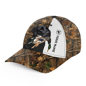 Duck hunting with Black Labs 3D camo Custom Name hunting hat Adjustable Unisex hunting Baseball hat FSD2611