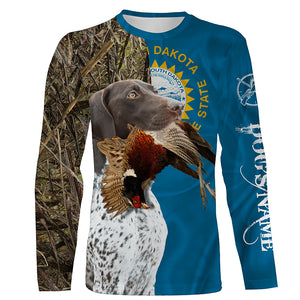 South Dakota Pheasant Hunting with GSP pointer Custom name 3D All over print Shirts, hunting gifts FSD3659