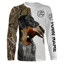 Load image into Gallery viewer, Pheasant Hunting Dog Black and White German Shorthaired Pointer Camo Customize Name full Printed Shirts FSD3418