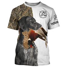 Load image into Gallery viewer, Pheasant Hunting Dog Black and White German Shorthaired Pointer Camo Customize Name full Printed Shirts FSD3418