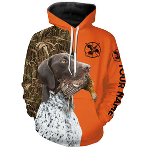 German Shorthaired Pointer Dog Grouse Hunting Custom name Orange Shirts for Grouse Hunter, Bird Hunter FSD3960