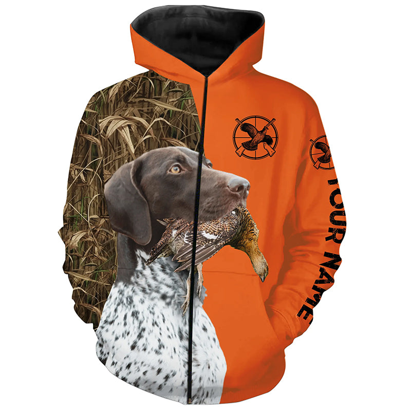 German Shorthaired Pointer Dog Grouse Hunting Custom name Orange Shirts for Grouse Hunter, Bird Hunter FSD3960