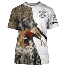 Load image into Gallery viewer, Pheasant Hunting With Dog black roan GSP German Shorthaired Pointer Customize Name Shirts - Personalized Hunting Gift FSD2162