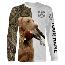 Load image into Gallery viewer, Pheasant Hunting With Dog Chesapeake Hunting Dog Customize Name All Over Printed Shirts - Personalized Hunting Gifts FSD2164