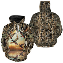 Load image into Gallery viewer, Mallard Duck Hunting Waterfowl Camo Custom Name Shirts for Men and Kid, Duck Hunting clothing FSD688