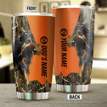 Load image into Gallery viewer, Gordon Setter Birds &amp; Deer shed Hunting Dog Custom name Stainless Steel Tumbler Cup FSD4479