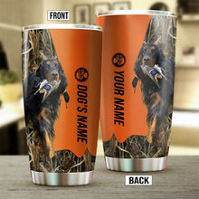 Load image into Gallery viewer, Gordon Setter Birds &amp; Deer shed Hunting Dog Custom name Stainless Steel Tumbler Cup FSD4479