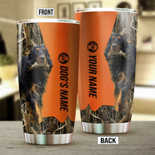 Load image into Gallery viewer, Gordon Setter Birds &amp; Deer shed Hunting Dog Custom name Stainless Steel Tumbler Cup FSD4479