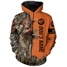 Load image into Gallery viewer, German Shorthaired Pointer Hunting Dog Customized Name Zip Up Hoodie Shirt FSD4072
