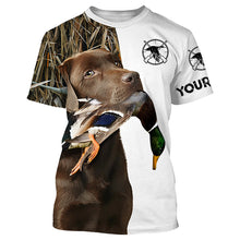 Load image into Gallery viewer, Duck Hunting With Dog Chocolate Labrador Retriever Custom Name 3D All Over Print Shirt Hoodie Personalized Hunting Gifts FSD1862