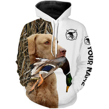 Load image into Gallery viewer, Duck Hunting With Dog Chesapeake Bay Retriever Custom Name 3D All Over Print Shirt, Hoodie Personalized Hunting Gifts FSD1864