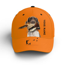 Load image into Gallery viewer, Hunting Dogs Pheasant Hunting Blaze Orange Custom Name Hat for Men, Choose hunting dog breeds FSD3967