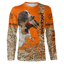 Load image into Gallery viewer, English Springer Spaniel Dog Pheasant Hunting Blaze Orange Hunting Shirts, Pheasant Hunting Clothing FSD4169