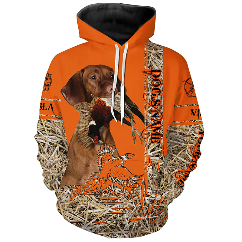 Vizsla Dog Pheasant Hunting Blaze Orange Hunting Shirts, Pheasant Hunting Clothing FSD4170