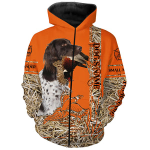 Small Munsterlander Dog Pheasant Hunting Blaze Orange Hunting Shirts, Pheasant Hunting Clothing FSD4173