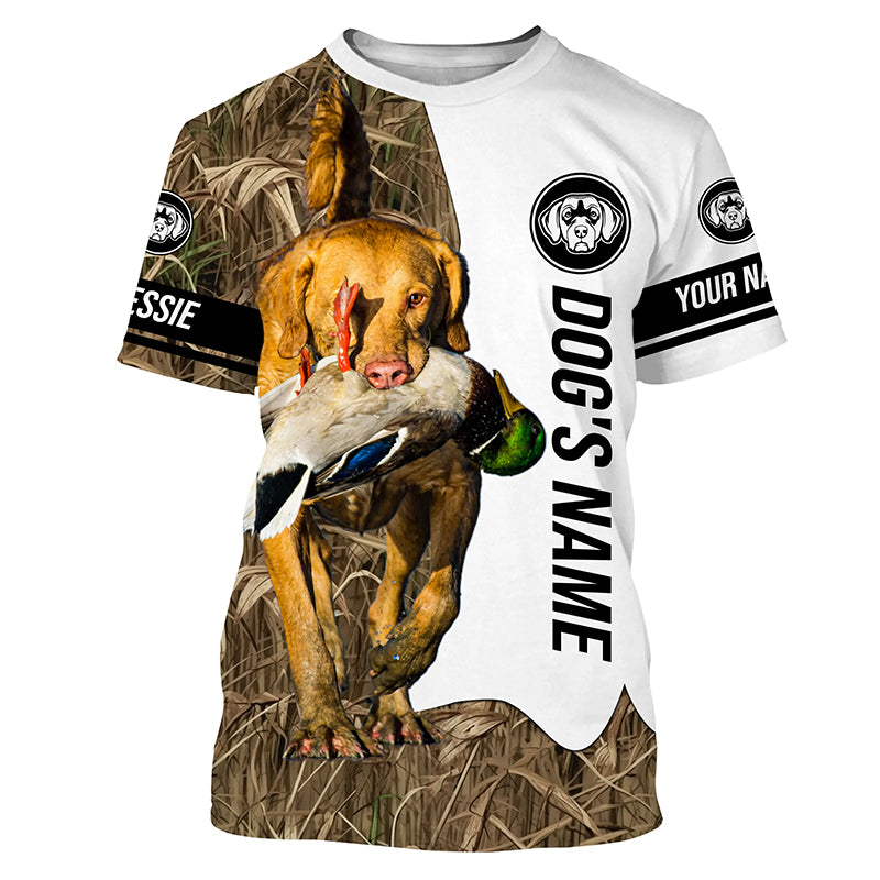 Duck Hunting Dog Chessie Chesapeake Bay Retriever Customize Name Camo Full Printing Shirts FSD3432