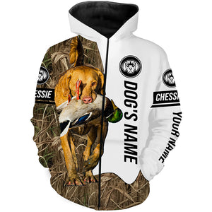 Duck Hunting Dog Chessie Chesapeake Bay Retriever Customize Name Camo Full Printing Shirts FSD3432