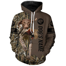 Load image into Gallery viewer, German Shorthaired Pointer Hunting dog customized Name Shirt, camo and brown color FSD4669