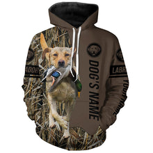 Load image into Gallery viewer, Yellow Labrador Retriever Hunting dog customized Name Shirt, camo and brown color FSD4670