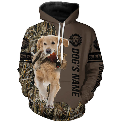Golden Retriever Hunting dog customized Name Shirt, camo and brown color FSD4672