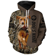 Load image into Gallery viewer, Fox red Labrador Retriever Hunting dog customized Name Shirt, camo and brown color FSD4679