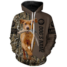 Load image into Gallery viewer, Fox red Labrador Retriever Hunting dog customized Name Shirt, camo and brown color FSD4679