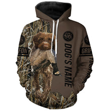 Load image into Gallery viewer, Wirehaired pointing griffon Hunting dog customized Name Shirt, camo and brown color FSD4681