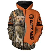 Load image into Gallery viewer, Yellow Labrador Retriever Hunting Dog Customized Name Zip Up Hoodie Shirt FSD4075