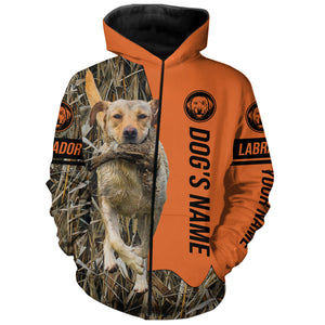 Yellow Labrador Retriever Hunting Dog Customized Name Zip Up Hoodie Shirt FSD4075