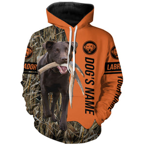 Chocolate Labrador Retriever Hunting Dog Customized Name Shirts for Hunters FSD4076