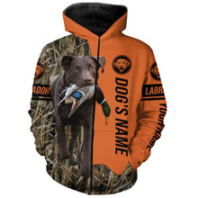 Load image into Gallery viewer, Chocolate Labrador Retriever Hunting Dog Customized Name Zip Up Hoodie Shirt FSD4076