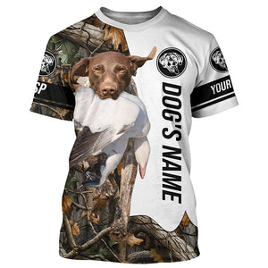 Snow Goose Hunting Dog GSP customize name Camo Full Printing Shirts, Best Hunting Gifts FSD3449