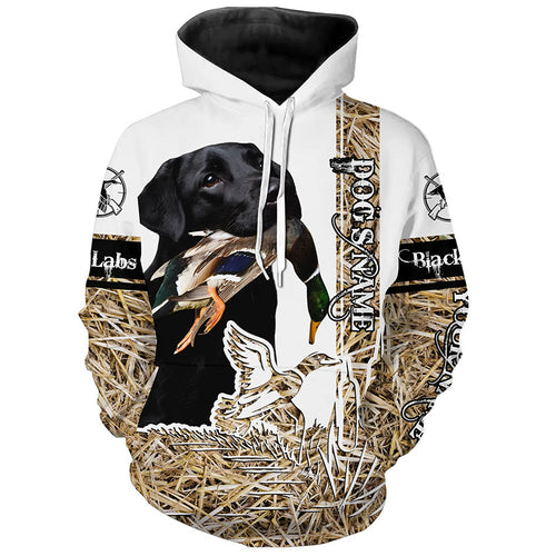 Black Labs Labrador Retriever Duck Hunting Dog Customize Name 3D All Over Printed Shirt FSD3450