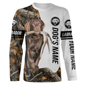 Chocolate Labrador Antler Shed Hunting Labs Customize Name All over print Shirts FSD3571
