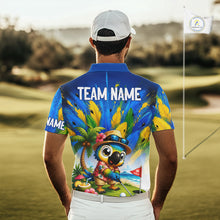 Load image into Gallery viewer, Funny Hawaiian Bird Golf Jersey, Personalized Tropical Parrot Mens Golf Polo Shirt NHT1190