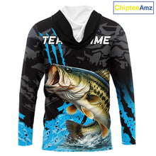 Load image into Gallery viewer, Hooded Largemouth Bass Fishing Jerseys For Men, Custom Bass Performance Fishing Apparel NHT513
