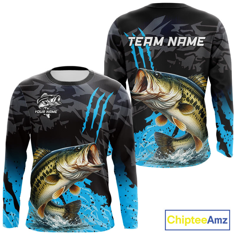 Largemouth Bass Fishing Jerseys For Men, Custom Bass Performance Fishing Apparel NHT513