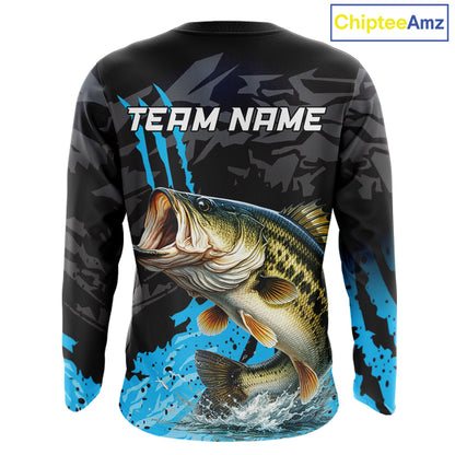 Largemouth Bass Fishing Jerseys For Men, Custom Bass Performance Fishing Apparel NHT513