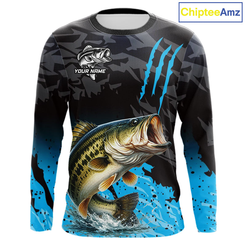 Largemouth Bass Fishing Jerseys For Men, Custom Bass Performance Fishing Apparel NHT513