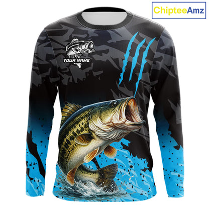 Largemouth Bass Fishing Jerseys For Men, Custom Bass Performance Fishing Apparel NHT513