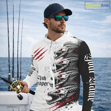 Load image into Gallery viewer, Personalized Fishing Fish Skeleton Hooded Fishing Shirts Jerseys, Fish Reaper Skull Fishing Shirts NHT516