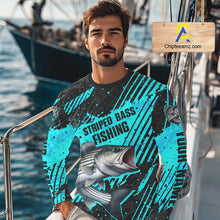 Load image into Gallery viewer, Personalized Striped Bass Performance Fishing Shirts Long Sleeve, Bass Fishing Jerseys NHT517