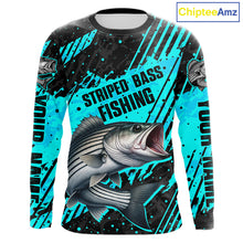 Load image into Gallery viewer, Personalized Striped Bass Performance Fishing Shirts Long Sleeve, Bass Fishing Jerseys NHT517